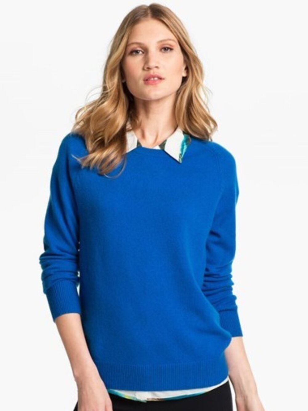EQUIPMENT Sloane Blue 100% Cashmere Knit Crew Neck Sweater, Size XS